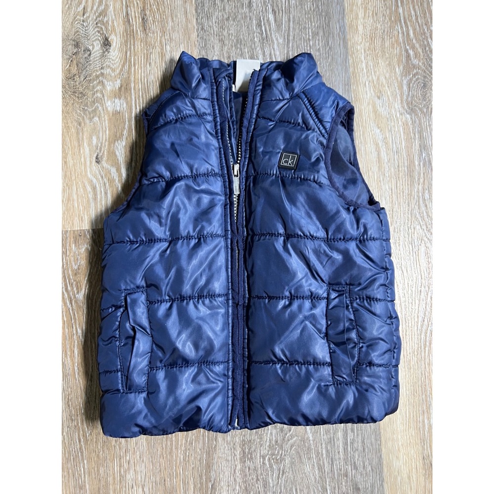 Calvin Klein Puffer Vest Kids 2T Navy‎ Blue Good Quilted Sleeveless Jacket